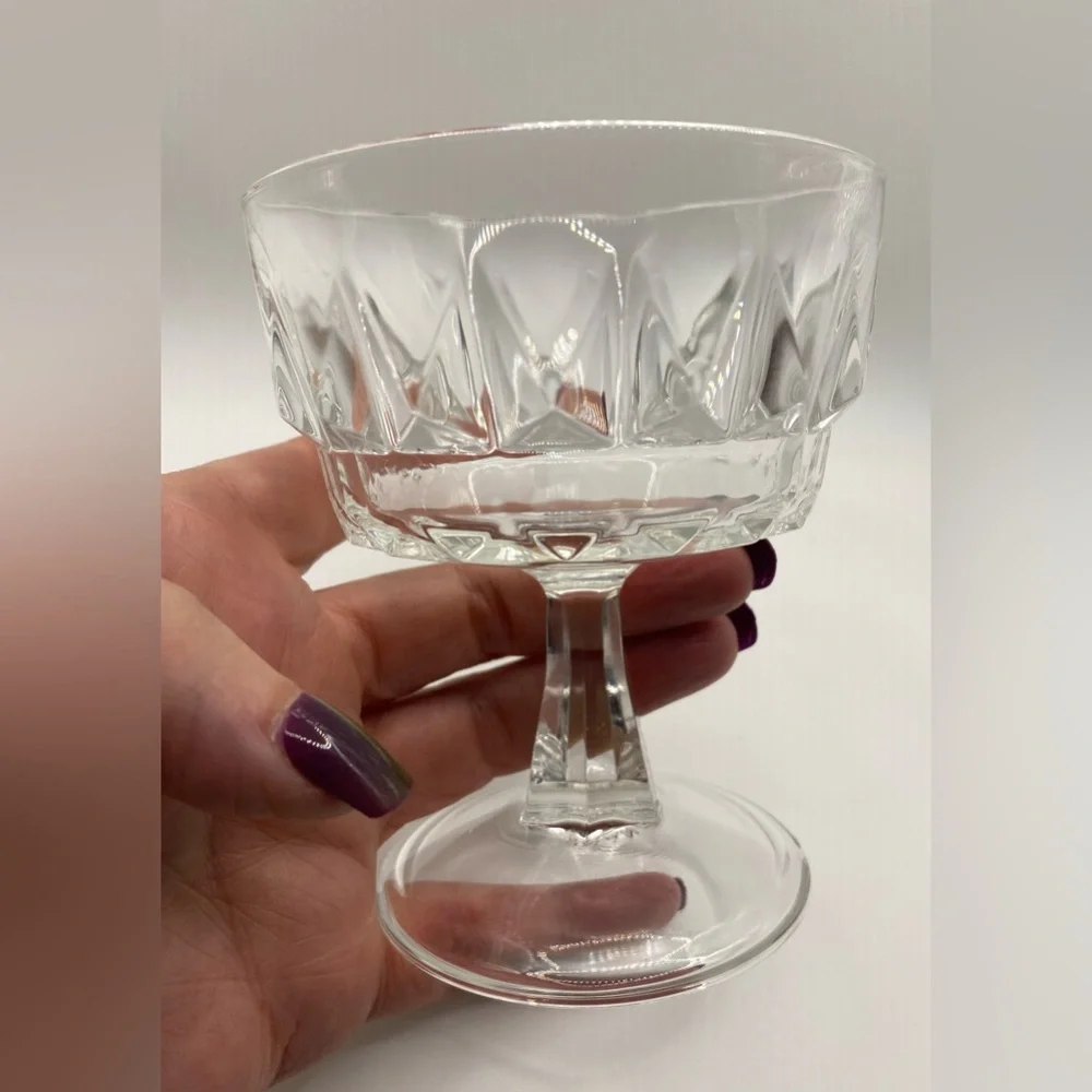 Arcoroc Prestige de France Artic Champagne Sherbet Crystal Glasses